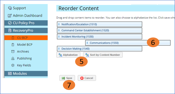Reorder & Save